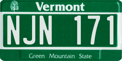 VT license plate NJN171