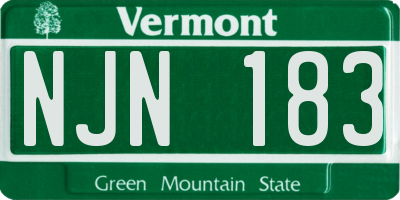 VT license plate NJN183