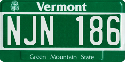 VT license plate NJN186