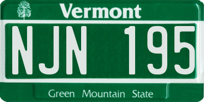 VT license plate NJN195