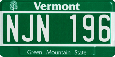 VT license plate NJN196