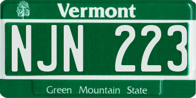 VT license plate NJN223