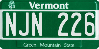 VT license plate NJN226