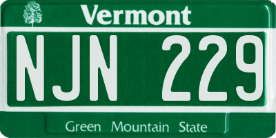 VT license plate NJN229