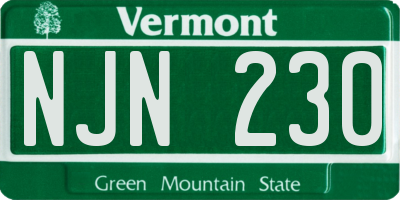VT license plate NJN230