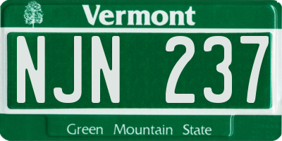 VT license plate NJN237