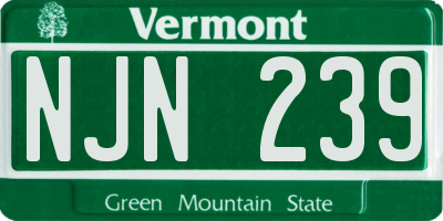 VT license plate NJN239