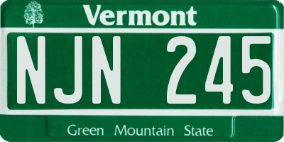 VT license plate NJN245