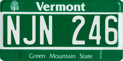 VT license plate NJN246