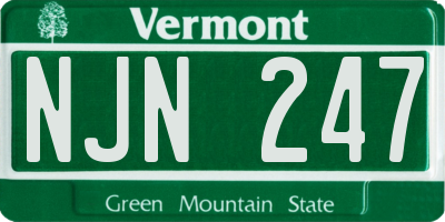 VT license plate NJN247