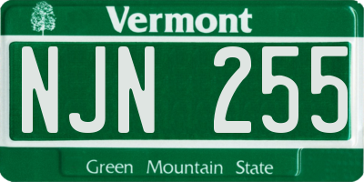 VT license plate NJN255
