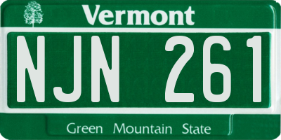 VT license plate NJN261