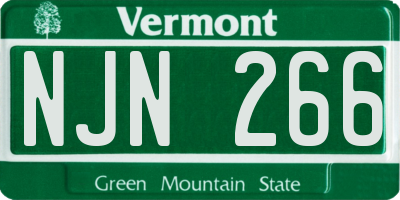 VT license plate NJN266