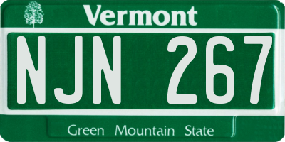 VT license plate NJN267