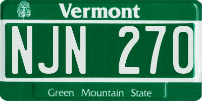 VT license plate NJN270