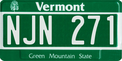 VT license plate NJN271