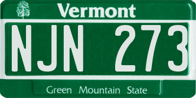 VT license plate NJN273