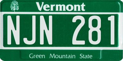 VT license plate NJN281