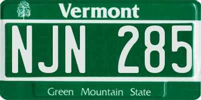 VT license plate NJN285