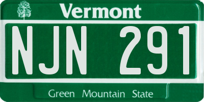 VT license plate NJN291