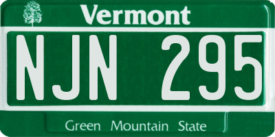 VT license plate NJN295