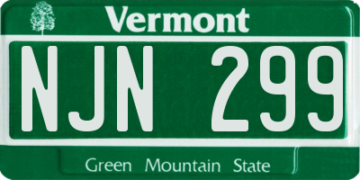 VT license plate NJN299