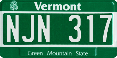 VT license plate NJN317