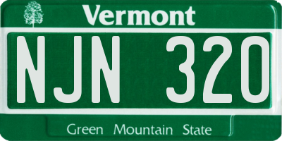 VT license plate NJN320