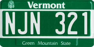 VT license plate NJN321