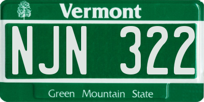 VT license plate NJN322