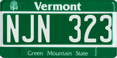 VT license plate NJN323