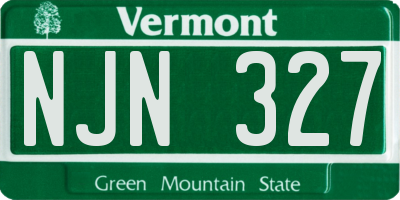 VT license plate NJN327