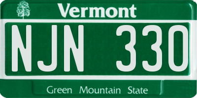 VT license plate NJN330