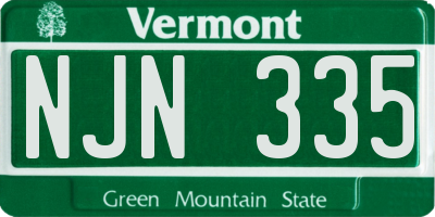 VT license plate NJN335