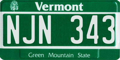 VT license plate NJN343