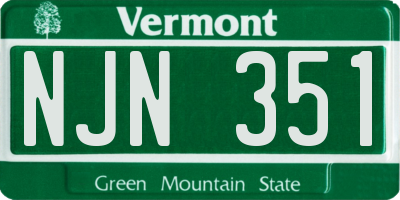 VT license plate NJN351