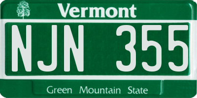 VT license plate NJN355