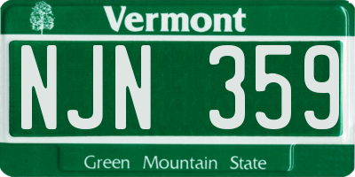 VT license plate NJN359