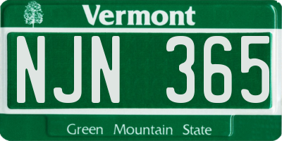 VT license plate NJN365