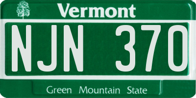 VT license plate NJN370