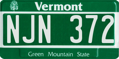 VT license plate NJN372