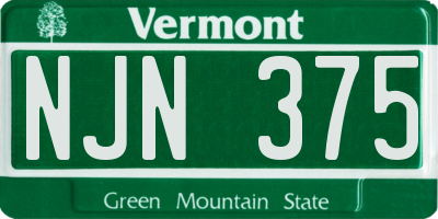VT license plate NJN375