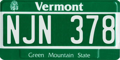VT license plate NJN378