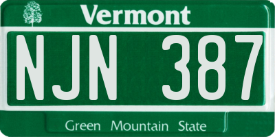 VT license plate NJN387