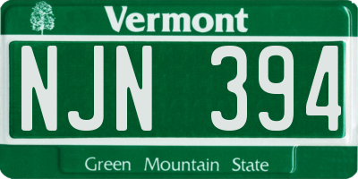 VT license plate NJN394