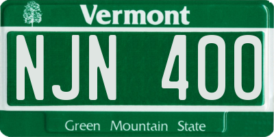 VT license plate NJN400