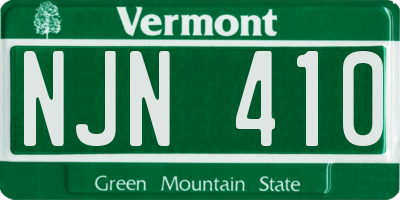 VT license plate NJN410