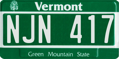 VT license plate NJN417
