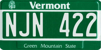 VT license plate NJN422