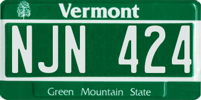 VT license plate NJN424